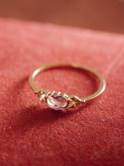 14K Solid Gold Celeste Amethyst Ring - CAMELLIA 3.5 US