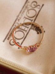 14K Solid Gold Celeste Amethyst Ring - CAMELLIA 3.5 US