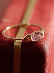 14K Solid Gold Celeste Amethyst Ring - CAMELLIA 3.5 US