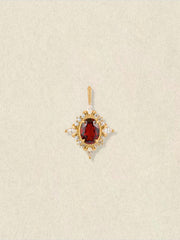 Crimson Crown Garnet Diamond Pendant