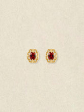 Regal Rosette Garnet Earrings
