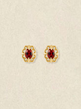 Regal Rosette Garnet Earrings