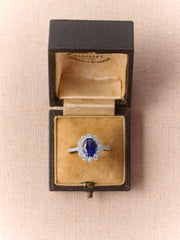 Violet Moissanite Halo Ring