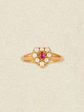 Ruby Pearl Heart Ring