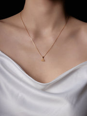 Elsa Violet Amethyst Necklace - CAMELLIA Yellow Gold