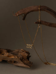 222 Angel Number Choker with Moonstone - CAMELLIA