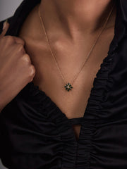 Cámellia Emerald Pearl Necklace - CAMELLIA 18" Yellow Gold