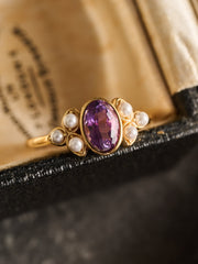 Amelie Amethyst Pearl Ring - CAMELLIA 5