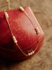 Polly Pearl Chain Necklace - CAMELLIA