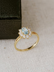 Celeste Topaz Halo Ring