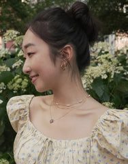 Quillie Cz Hoops - CAMELLIA Silver