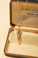 Nocturne Opal Pearl Necklace - CAMELLIA Circle Chain