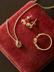 Regal Rosette Garnet Jewelry Set - CAMELLIA 5