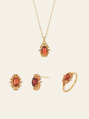 Vivien Garnet Jewelry Set - CAMELLIA Adjustable