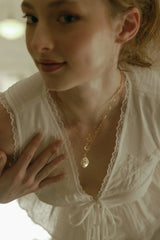 Elsa Peony Sapphire Necklace - CAMELLIA White Gold