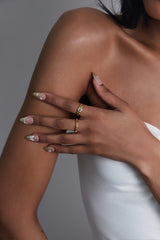 Charlotte Pearl Emerald Ring - CAMELLIA 5