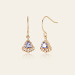Astra Tanzanite Trilliant Drop Earrings - CAMELLIA