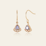 Astra Tanzanite Trilliant Drop Earrings - CAMELLIA