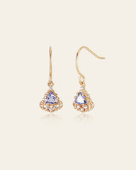 Astra Tanzanite Trilliant Drop Earrings - CAMELLIA