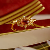 Vivien Garnet Jewelry Set - CAMELLIA Adjustable