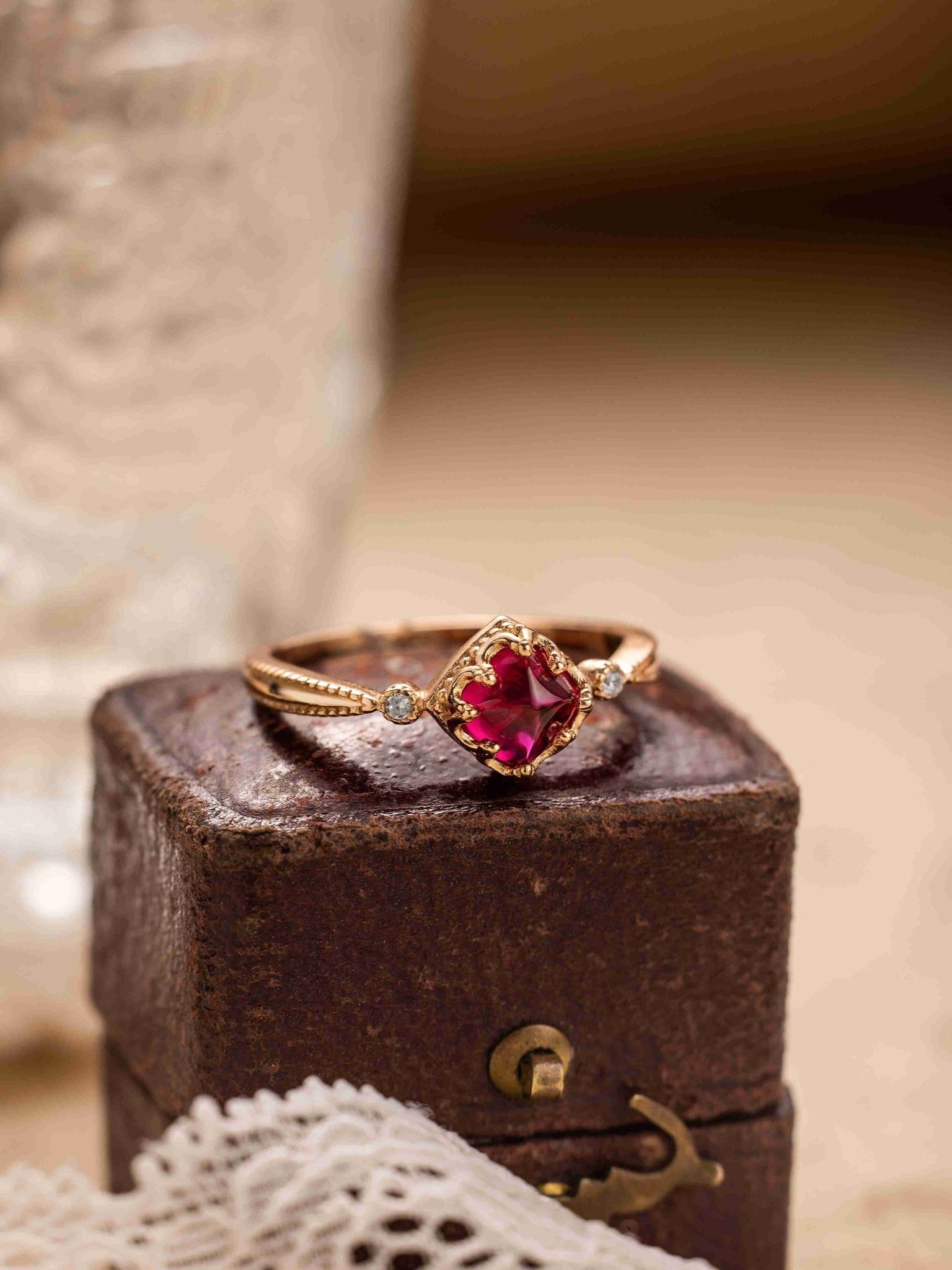 Carena Ruby Ring - CAMELLIA 5 US