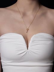 Nerissa Carnation Garnet Necklace - CAMELLIA Yellow Gold 18"