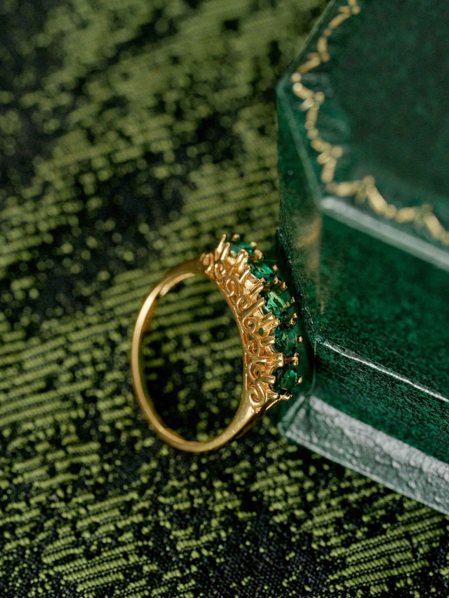 Emerald Crown Ring - CAMELLIA 5