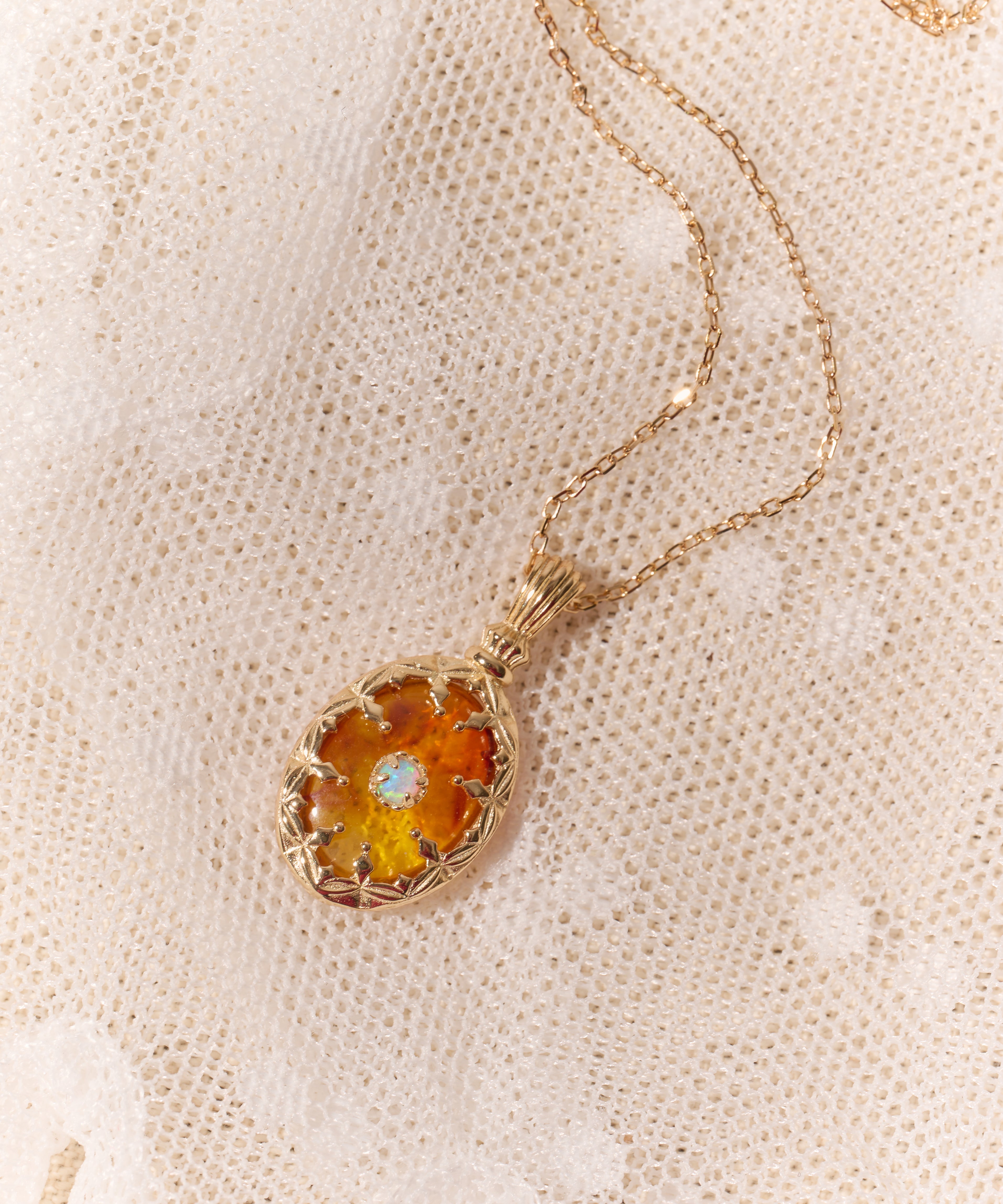 Amber Opaline Relic Necklace