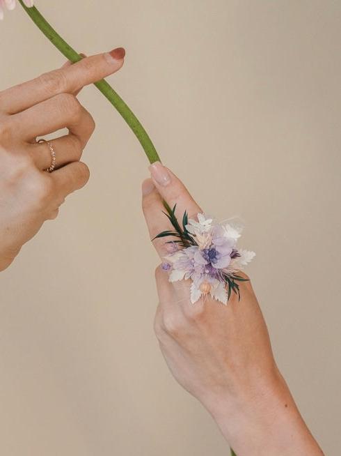 Lole Purple White Flower Ring