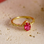 Verdure Ruby Ring - CAMELLIA 6 Gold