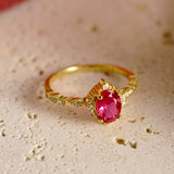 Verdure Ruby Ring - CAMELLIA 6 Gold