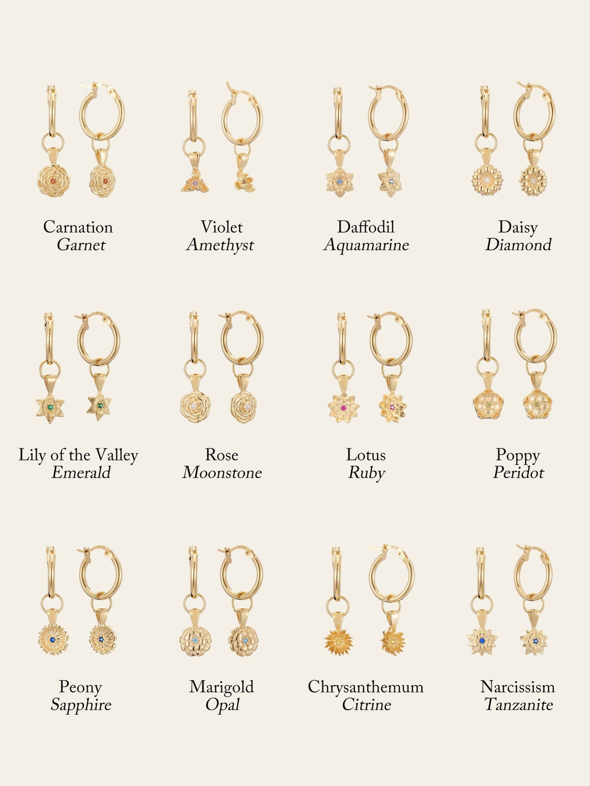 Elsa Birth Month Earrings - CAMELLIA January