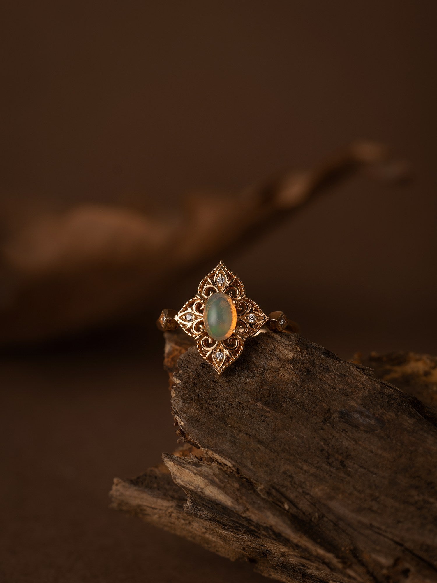 Aurielle Opal Adjustable Ring - CAMELLIA