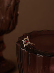 Claire Garnet Diamond Ring - CAMELLIA