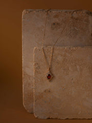 Claire Garnet Diamond Necklace - CAMELLIA