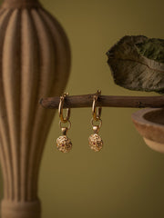 Elsa Carnation Garnet Earrings - CAMELLIA Gold