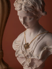 Cámellia Black Onyx Pearl Necklace - CAMELLIA 18" Gold