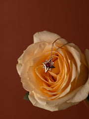 New York Ruby Pentagram Necklace - CAMELLIA 18"