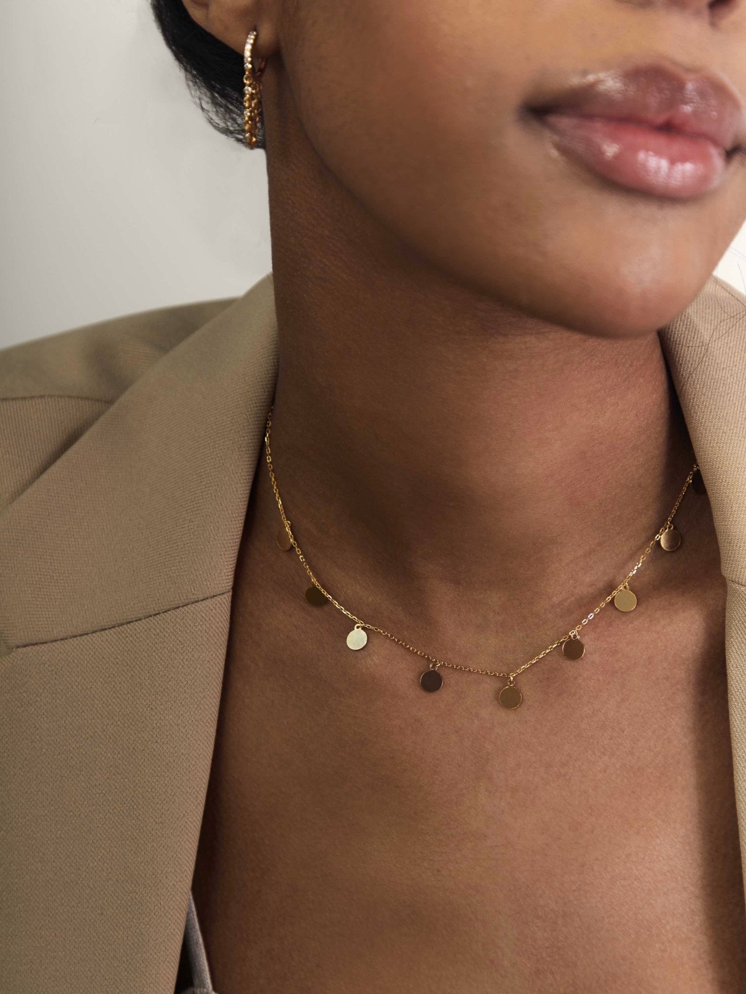 Willo Cz Chain Hoop Earrings - CAMELLIA Yellow Gold
