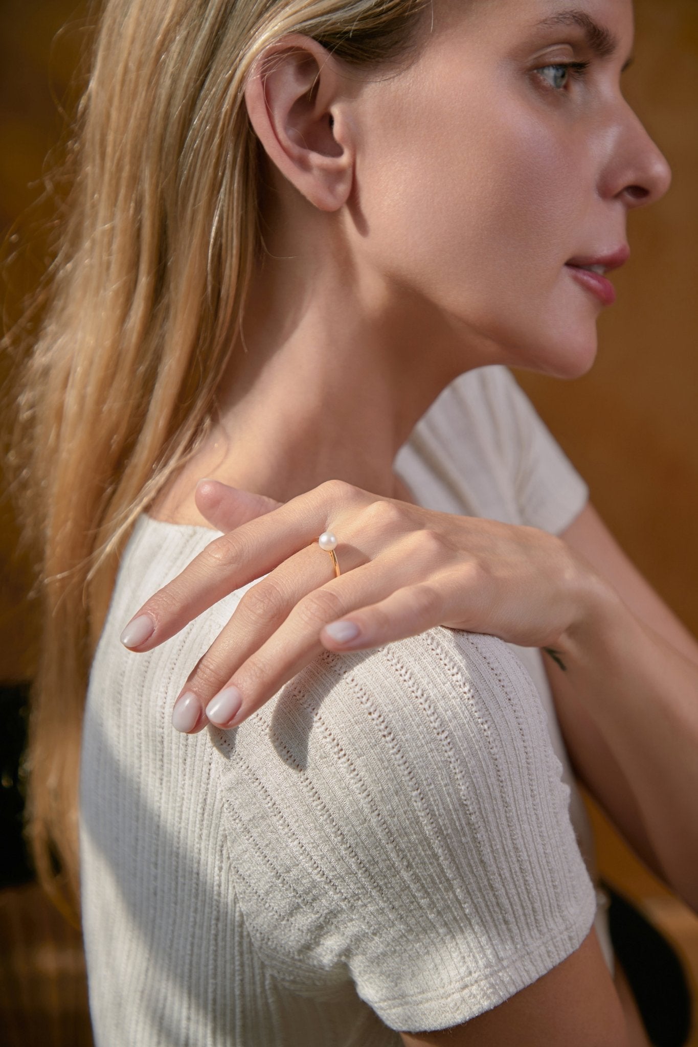 Lune Pearl Ring - CAMELLIA US 5
