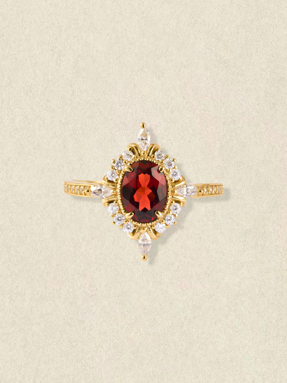 Claire Garnet Diamond Ring