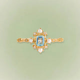 Seafoam Topaz Pearl Ring