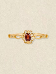 Regal Rosette Garnet Ring