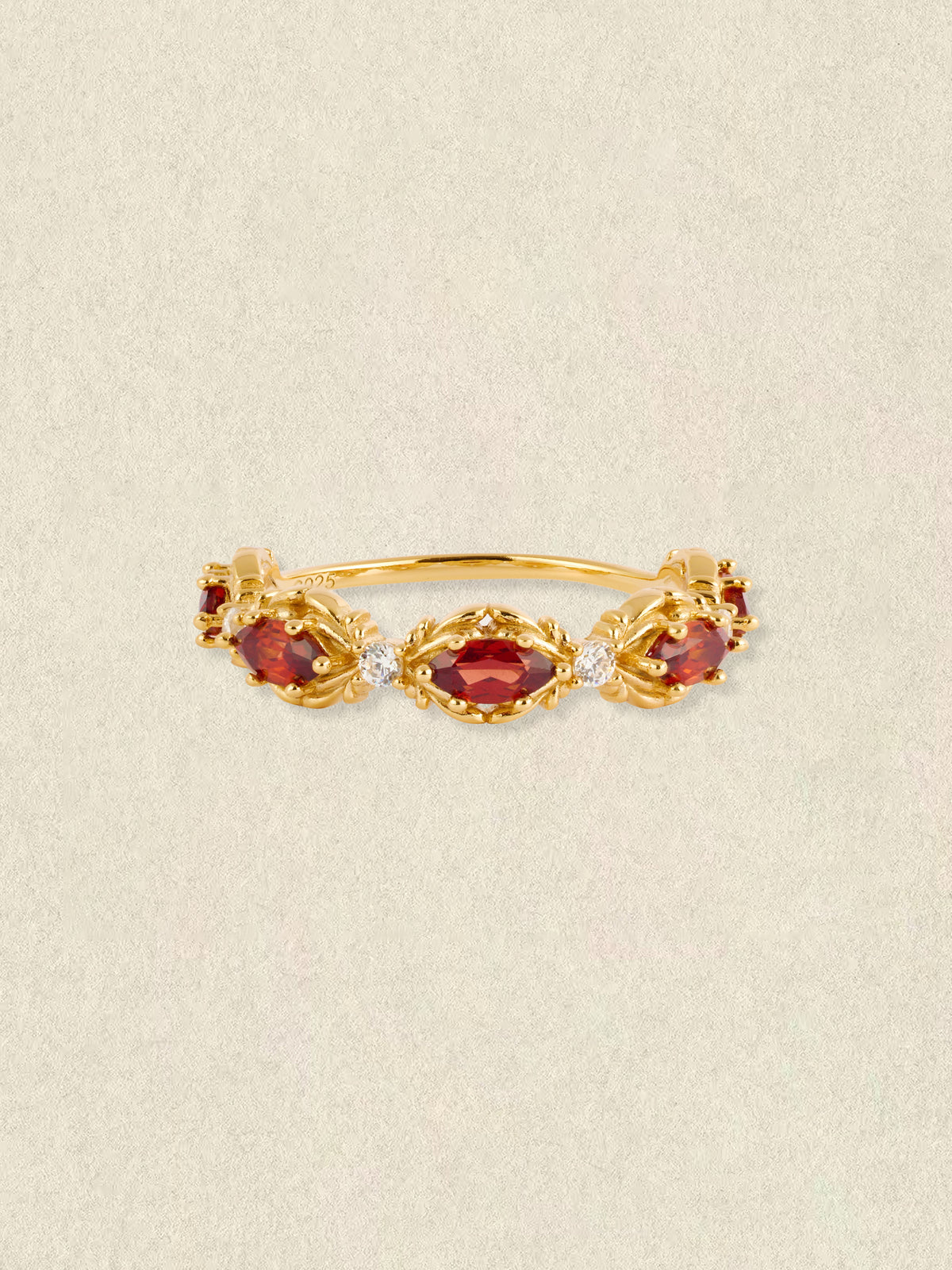 Aurelia Garnet Starburst Ring