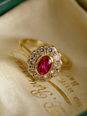 TiAmo Oval Ruby Ring - CAMELLIA 5 US