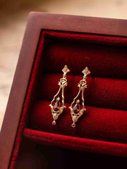 Sophina Garnet Earrings - CAMELLIA White Gold