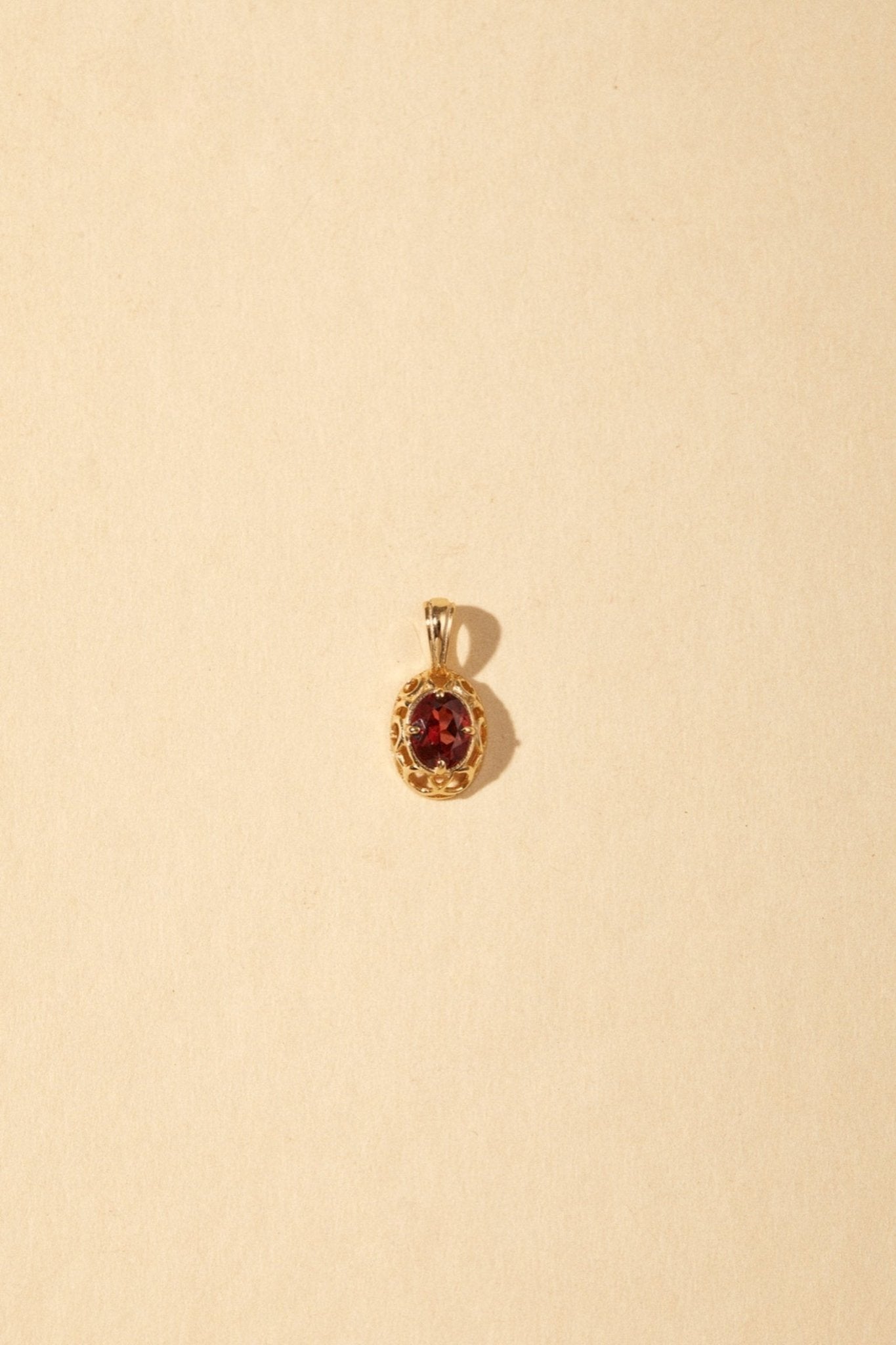 Regal Rosette Garnet Necklace - CAMELLIA Circle chain