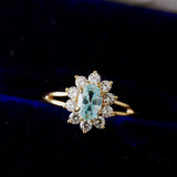 Celeste Topaz Halo Ring
