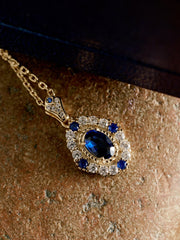Eta Sapphire Necklace - CAMELLIA Silver