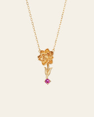 Nerissa July Lotus Ruby Necklace